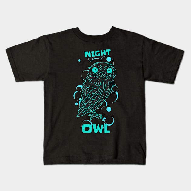 Funny Night Owl Gamer Sayings Stay Up Long Gift Kids T-Shirt by Foxxy Merch